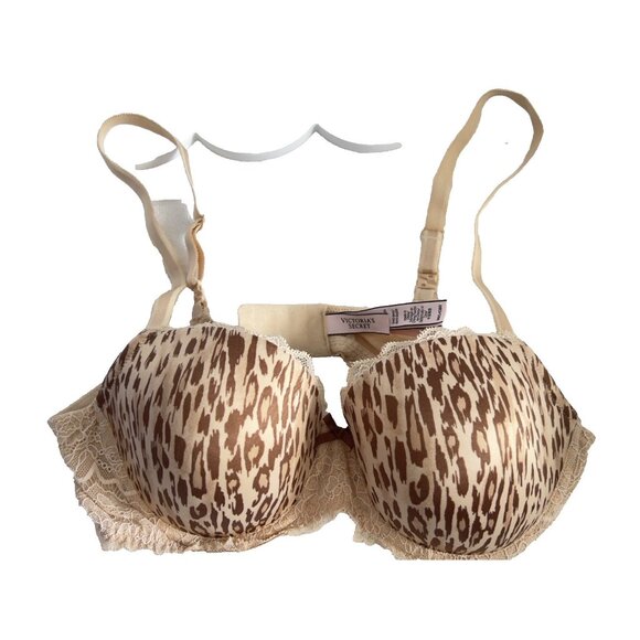 Victoria Secret 36C DREAM ANGELS LINED DEMI BRA *Dreamy Leopard* Animal Print - Picture 2 of 9